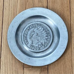 Vintage PEW-TA-REX pewter coin / trinket dish 
Signed